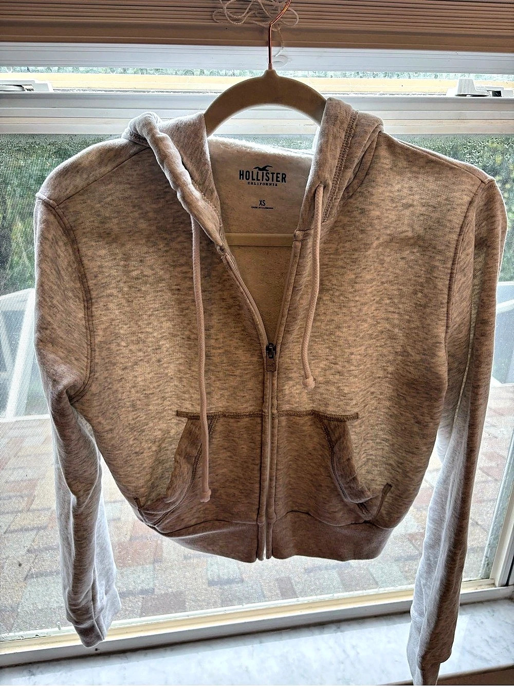 Hollister Feel Good Full Zip Hoodie Gray XS